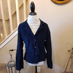 EUC Women's Talbots  Navy Velvet Blazer Stretch